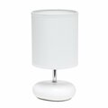 Creekwood Home 10.24-in. Traditional Mini Round Rock Table Lamp, White CWT-2017-WH